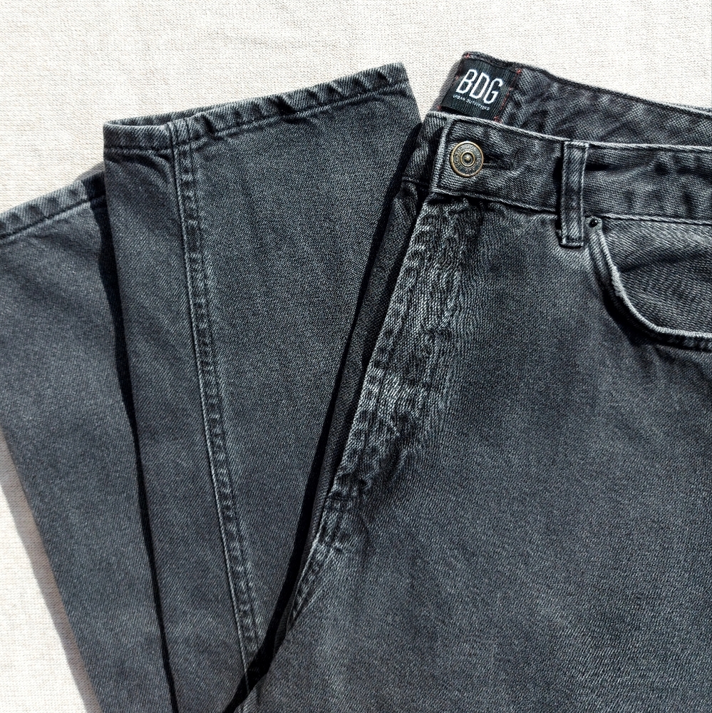 BDG Dark Gray High Rise Mom Jeans